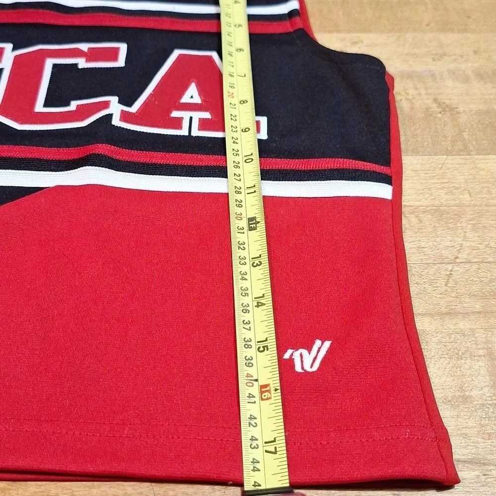 2‎ Piece Cheer Suit Costume FCA Tina Fey Red Black Youth 2XL OR Womens XS/S